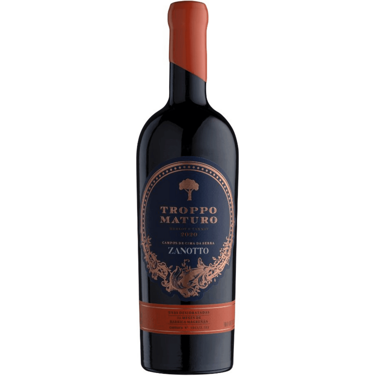 Zanotto Tropo Maturo Nobre: vinho tinto robusto e elegante - Espumantes do Sul