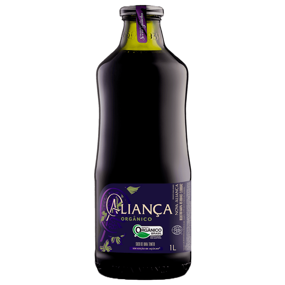 Aliança Suco de Uva Orgânico Integral 1L - Aliança - Espumantes do Sul