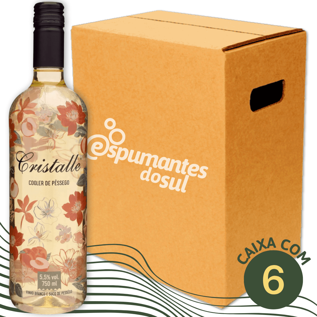 Arbugeri Cristalle Cooler de Pêssego - Caixa com 06 x 750ml - Arbugeri - Espumantes do Sul