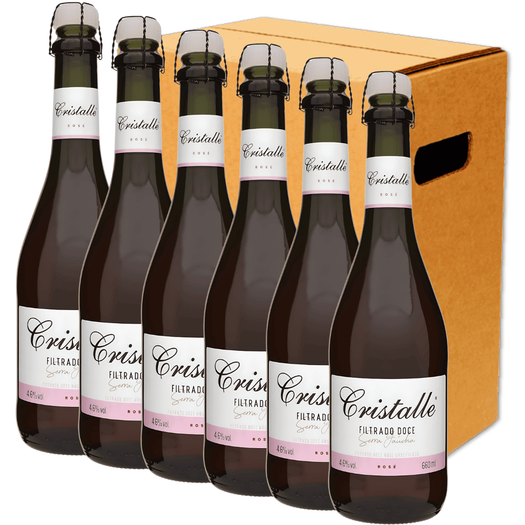 Arbugeri Cristalle Filtrado Doce Rosé - Caixa com 6 x 660ml - Arbugeri - Espumantes do Sul