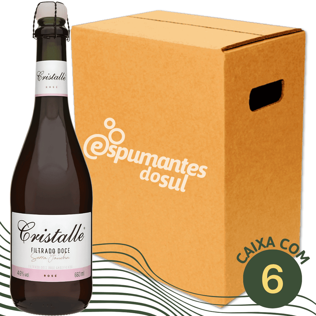 Arbugeri Cristalle Filtrado Doce Rosé - Caixa com 6 x 660ml - Arbugeri - Espumantes do Sul