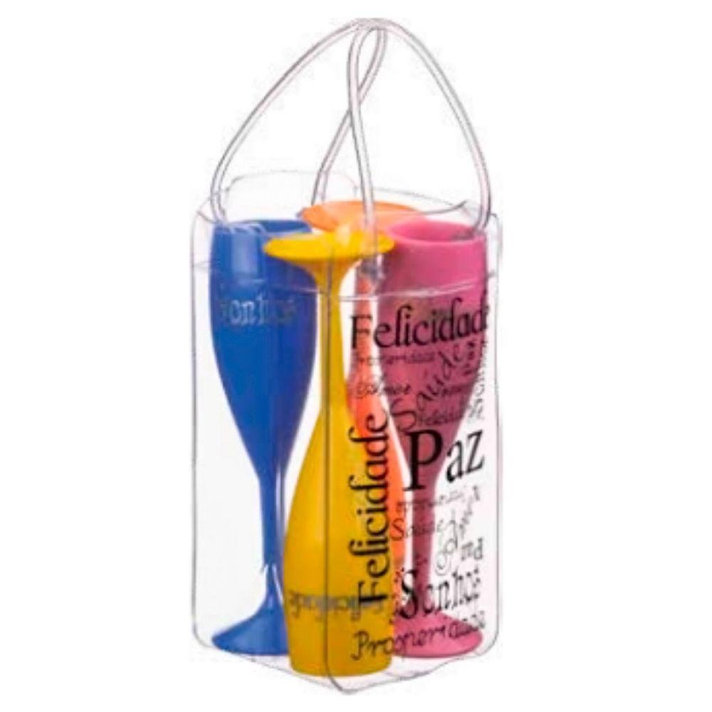 Bolsa para Gelo em PVC com Quatro Taças para Espumante - Boccati - Espumantes do Sul