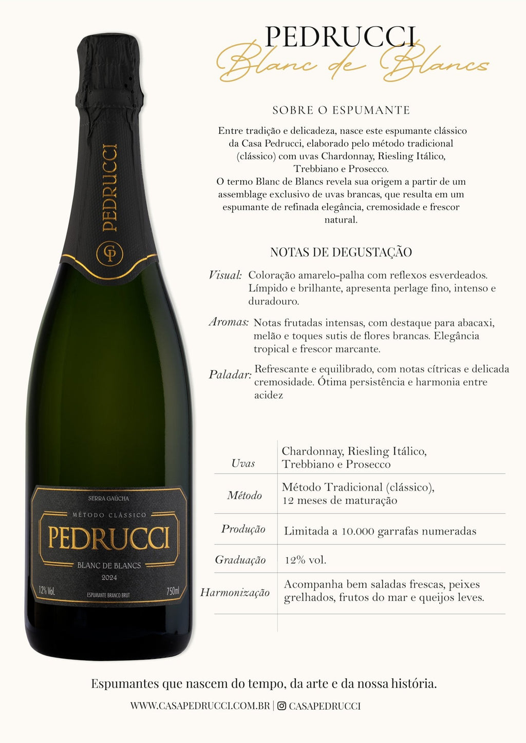 Casa Pedrucci Blanc de Blancs Espumante Brut - Casa Pedrucci - Espumantes do Sul