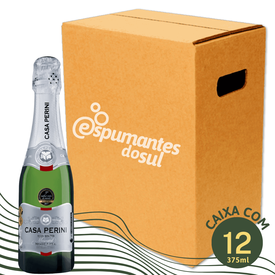 Casa Perini Espumante Moscatel 375ml - Caixa com 12 - Casa Perini - Espumantes do Sul