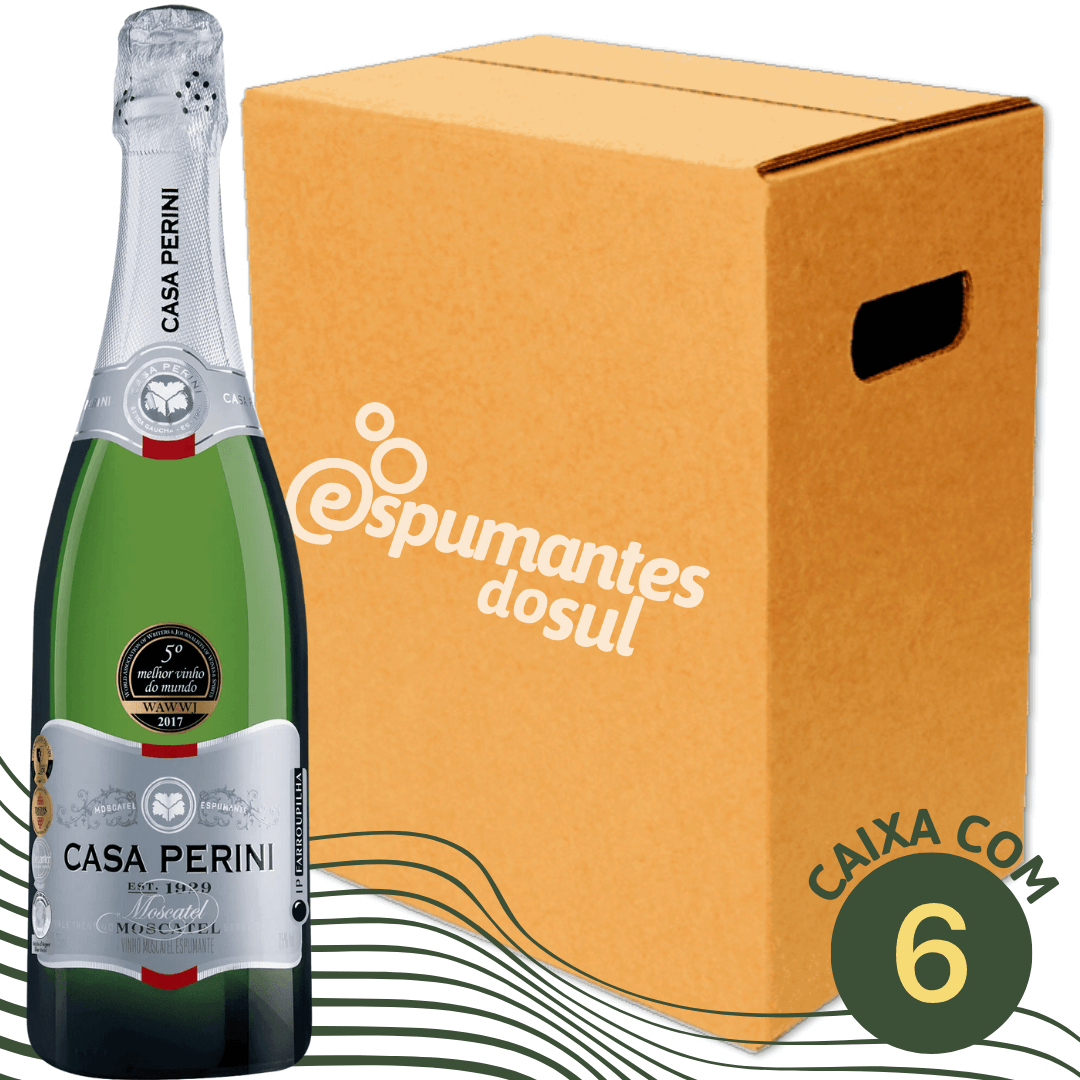 Casa Perini Espumante Moscatel - Caixa com 6 - Casa Perini - Espumantes do Sul