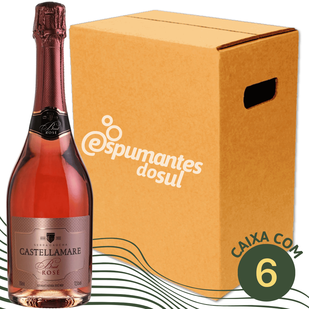 Castellamare Espumante Brut Rosé - Caixa com 6 - Castellamare - Espumantes do Sul