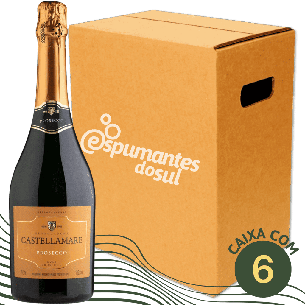 Castellamare Prosecco Espumante Brut - Caixa com 6 - Castellamare - Espumantes do Sul