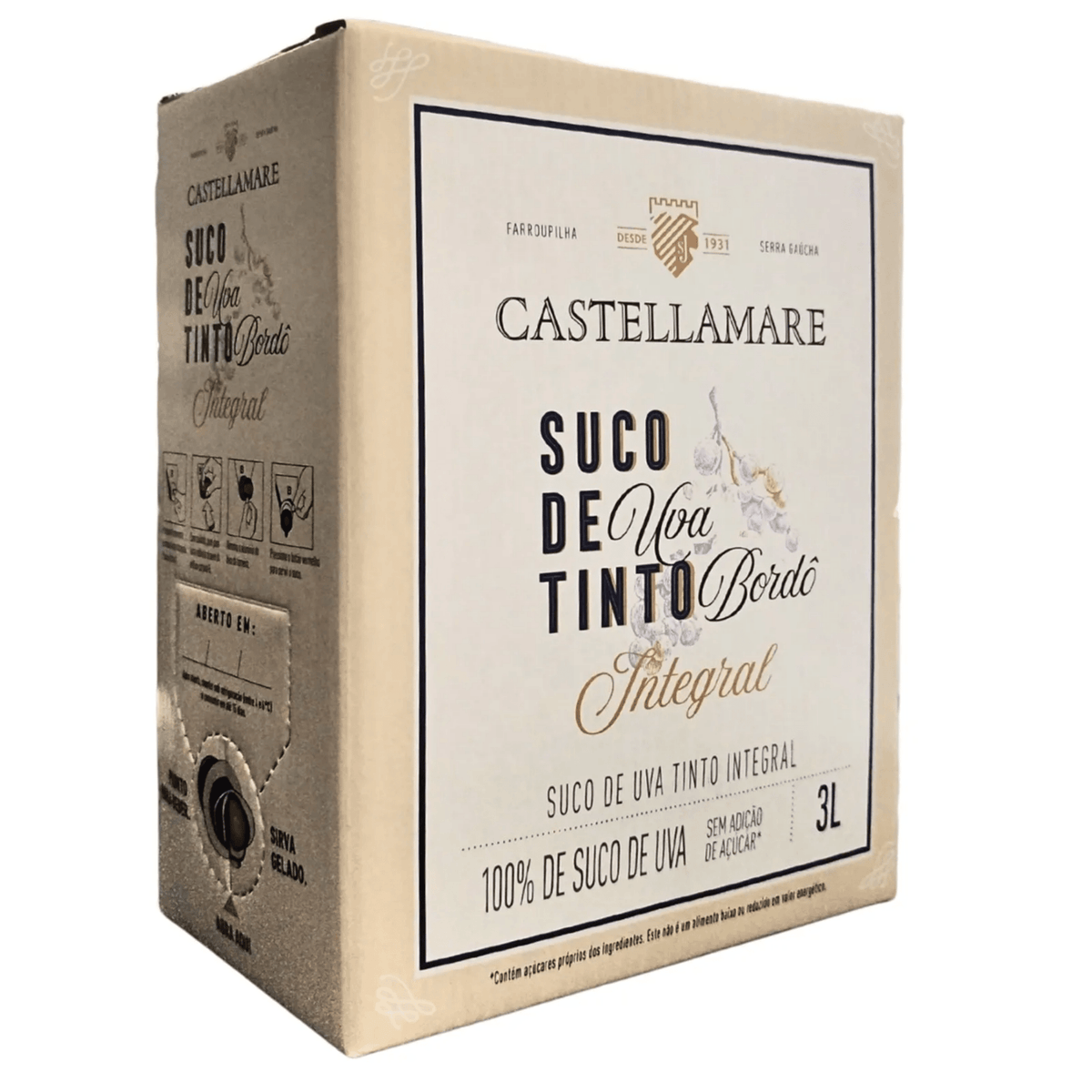 Castellamare Suco de Uva Integral Bordô Bag-in-Box 3L - Castellamare - Espumantes do Sul