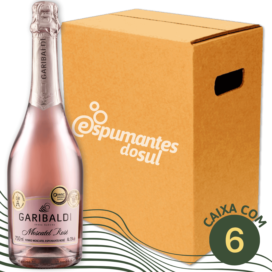 Garibaldi Espumante Moscatel Rosé - Caixa com 6 - Garibaldi - Espumantes do Sul