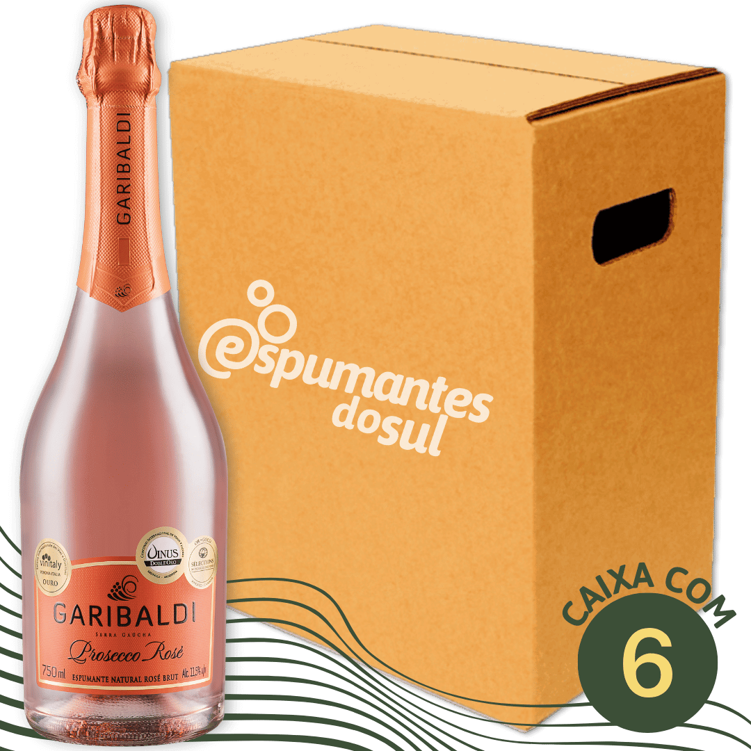Garibaldi Prosecco Espumante Brut Rosé - Caixa com 6 - Garibaldi - Espumantes do Sul
