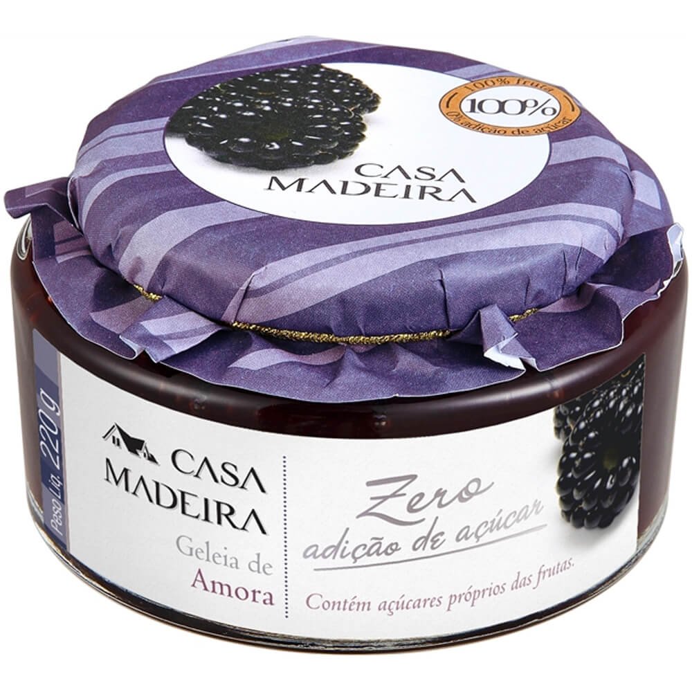 Geleia Zero Adição de Açúcar de Amora Casa Madeira 220g - Casa Madeira - Espumantes do Sul