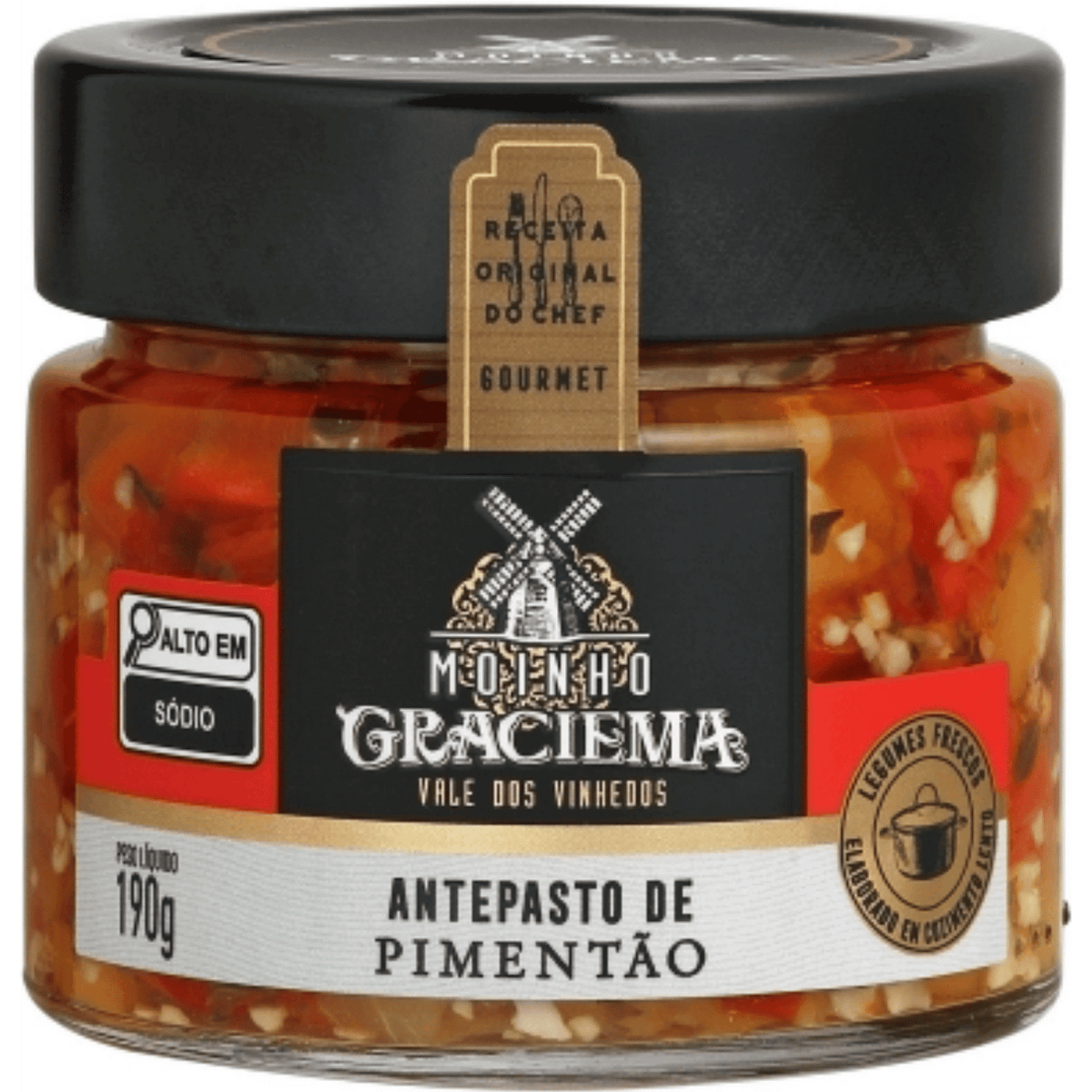 Moinho Graciema Antepasto de Pimentão 190g - Moinho Graciema - Espumantes do Sul