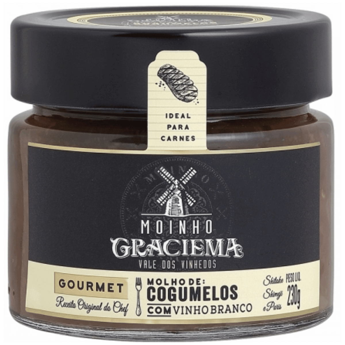 Moinho Graciema Molho de Cogumelos com Vinho Branco 230g - Moinho Graciema - Espumantes do Sul