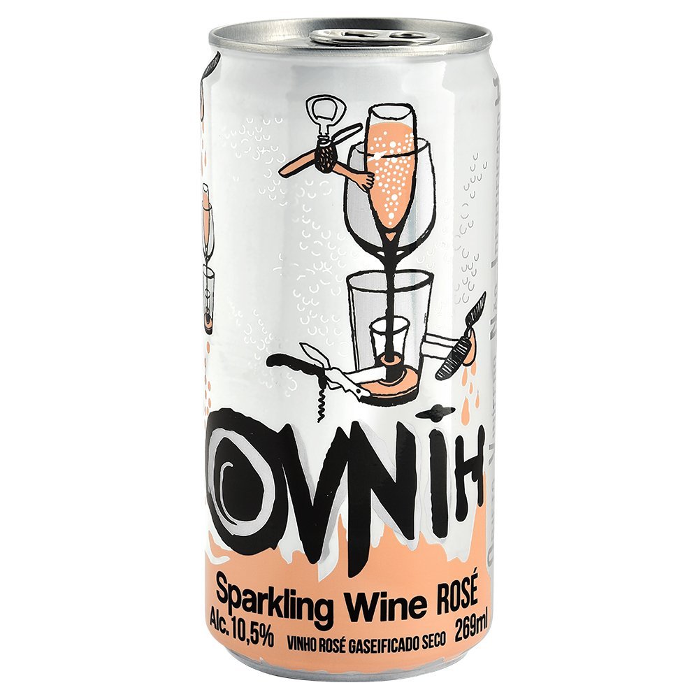 OVNIH Sparkling Wine Espumante Brut Rosé Lata 269ml - OVNIH - Espumantes do Sul