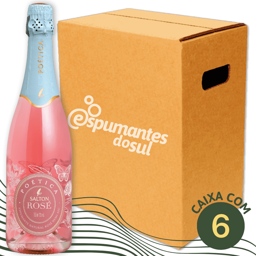 Salton Poética Espumante Demi Sec Rosé - Caixa com 6 - Salton - Espumantes do Sul
