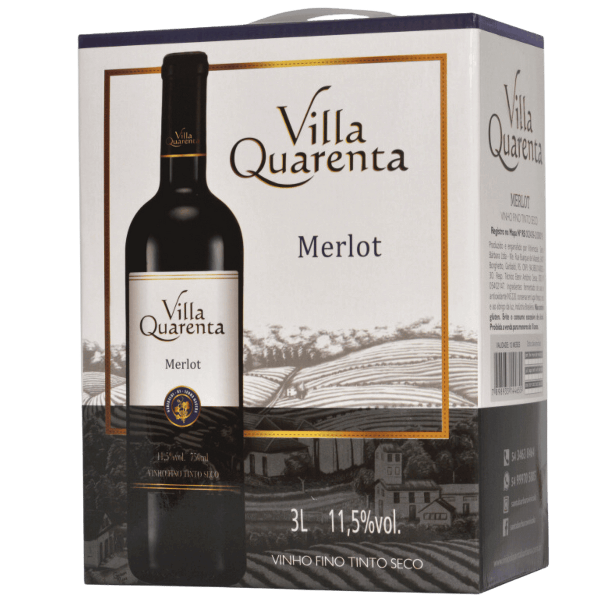 Santa Bárbara Villa Quaresma Merlot Bag in Box 3L - Santa Bárbara - Espumantes do Sul