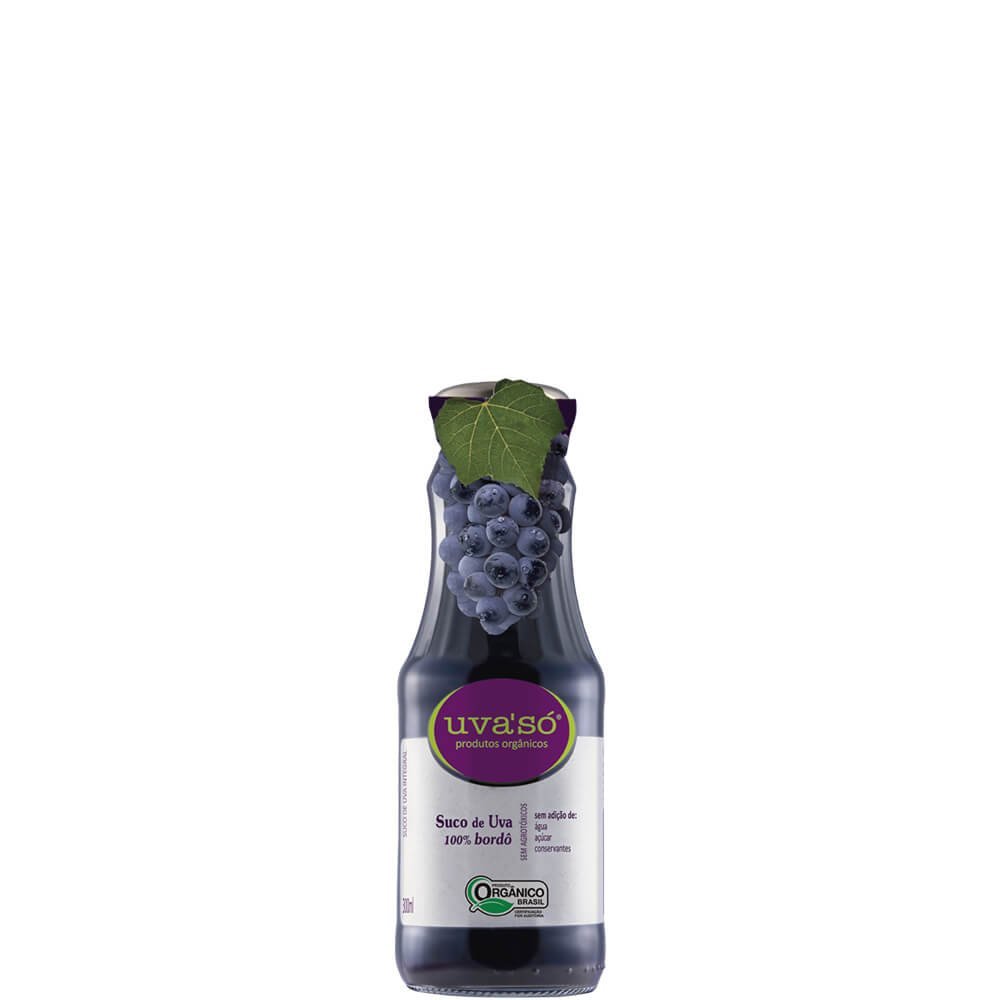 Uva'Só Suco de Uva Orgânico Integral Bordô 300ml - Uva'Só - Espumantes do Sul