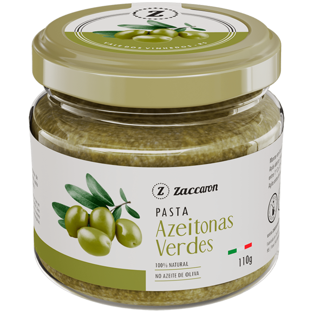 Zaccaron Pasta de Azeitonas verdes 110g - Zaccaron - Espumantes do Sul