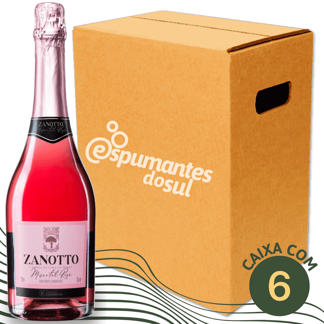 Zanotto Espumante Moscatel Rosé - Caixa com 6 - Zanotto - Espumantes do Sul